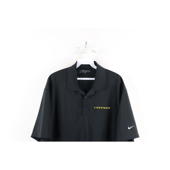 Vintage Nike Golf Mens Large Spell Out Lance Armstrong Livestrong Polo Shirt - Picture 2 of 10